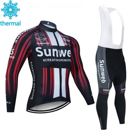 Completo Maglia ML + Pantaloncino con bretelle ML 2020 Team Sunweb Winter Invernale N003